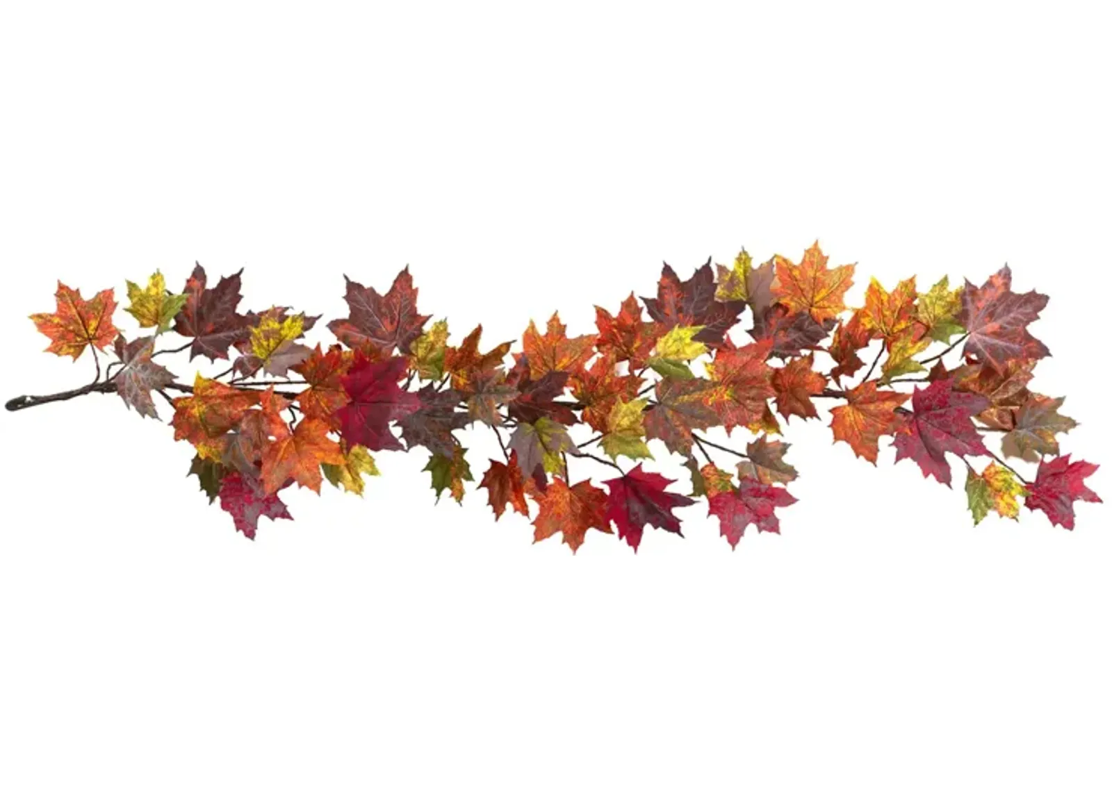 60in. Maple Leaf Garland in Multi/Orange by Bellanest