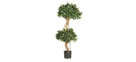 4ft. Sweet Bay Double Ball Topiary Silk Tree in Green by Bellanest