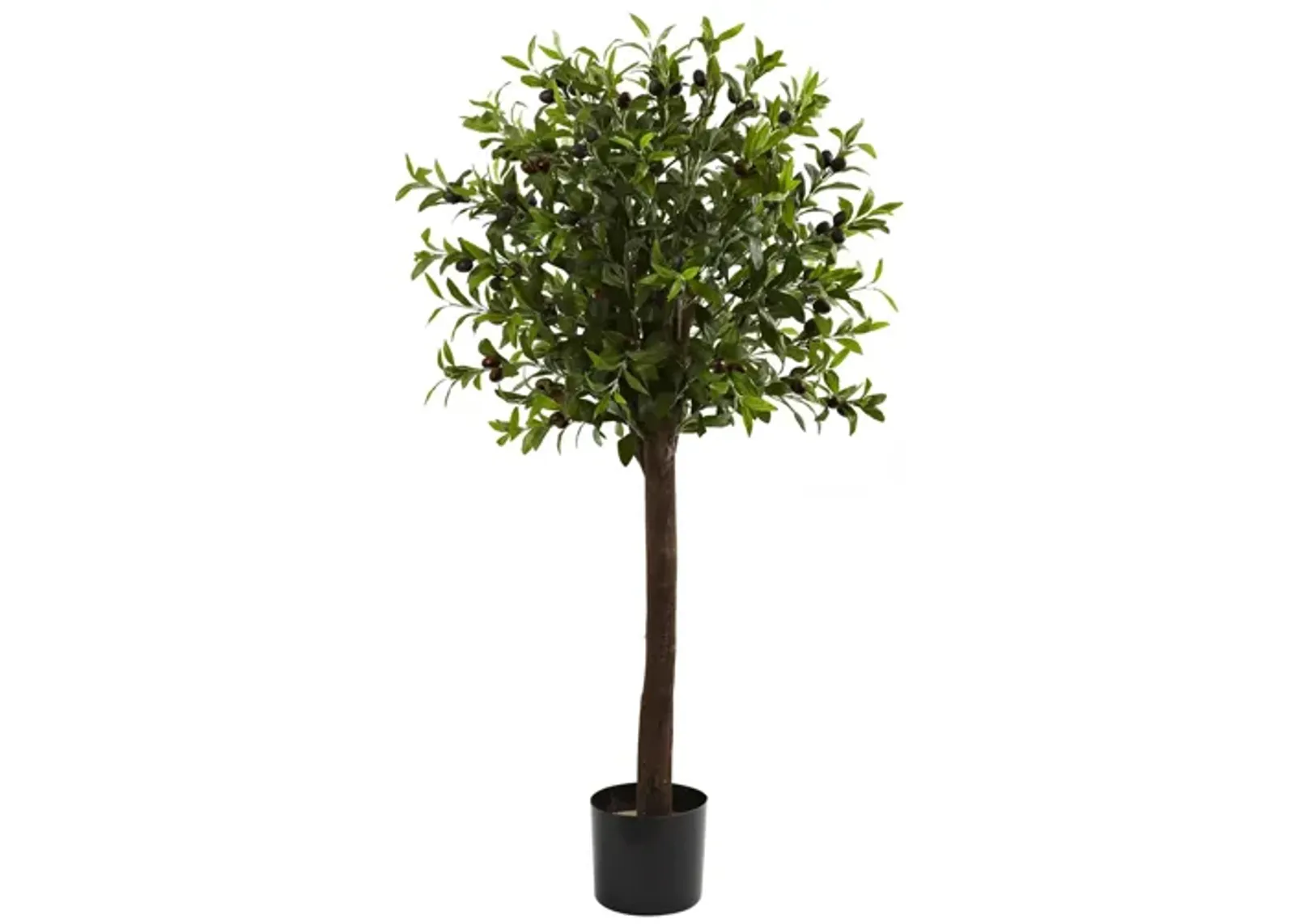 4ft. Olive Artificial Topiary Silk Artificial Tree in Green by Bellanest