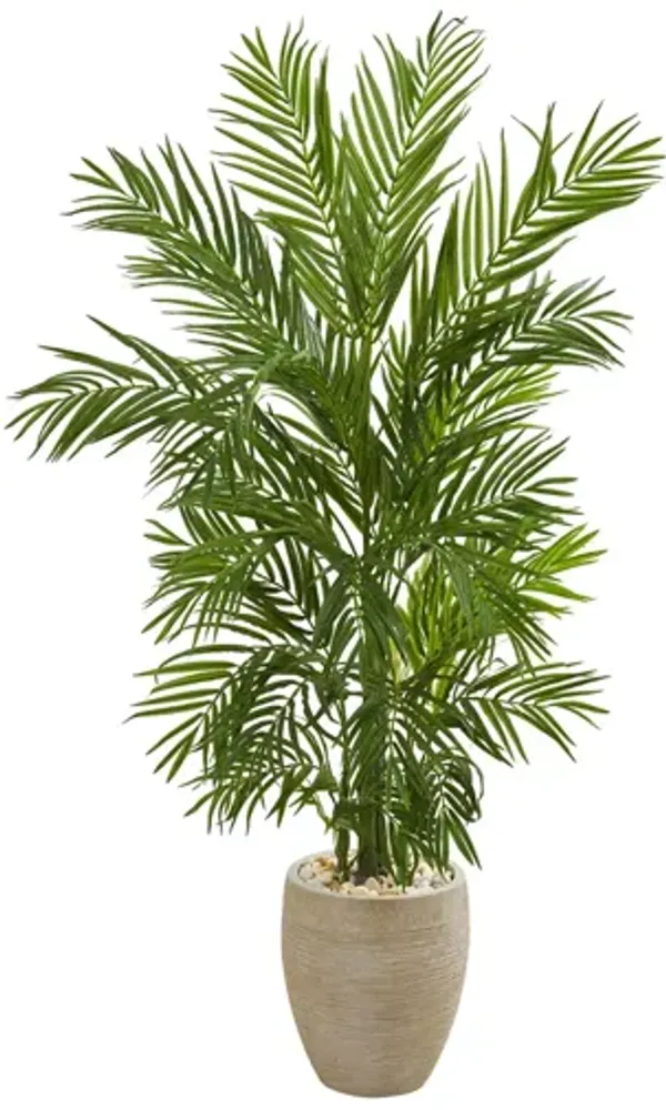 5ft. Areca Palm Artificial Tree in Sand Colored Planter