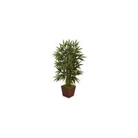 4ft. Bamboo Artificial Tree in Bamboo Square in Green by Bellanest