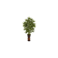 5ft. Bamboo Artificial Tree in Bamboo Planter in Green by Bellanest
