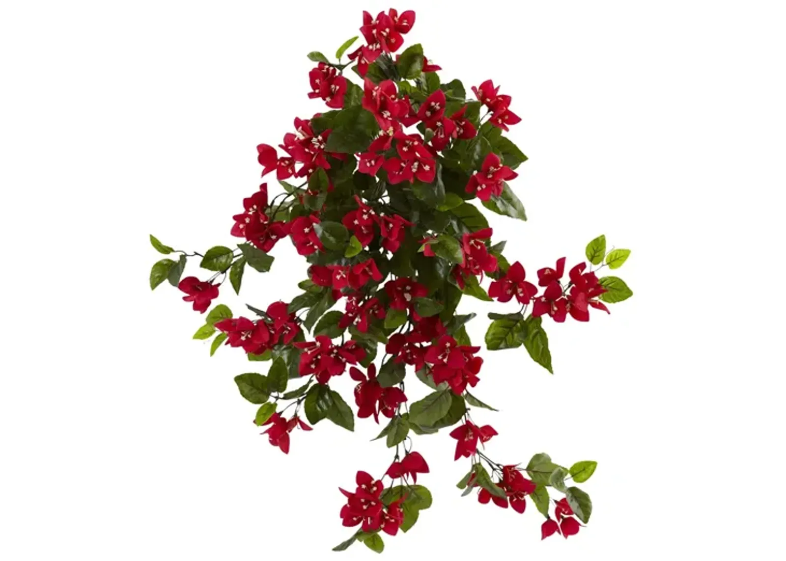 28in. Bougainvillea Hanging Bush Artificial Plant (Set of 2)(Indoor/Outdoor)