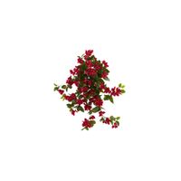 28in. Bougainvillea Hanging Bush Artificial Plant (Set of 2)(Indoor/Outdoor) in Red by Bellanest