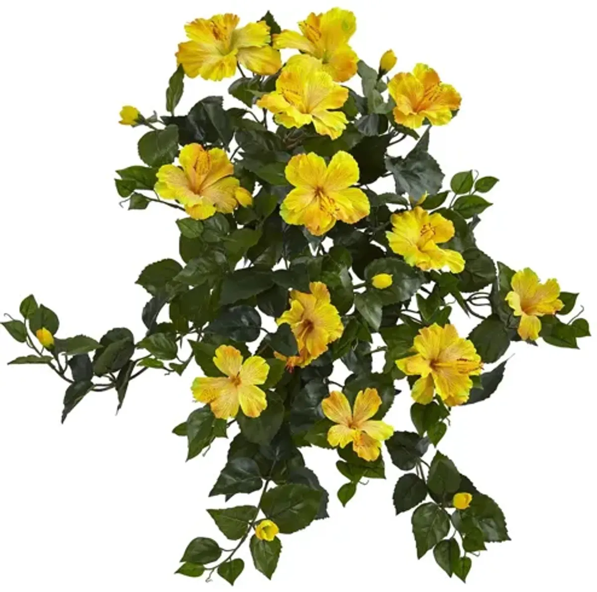 24in. Hibiscus Hanging Artificial Plant (Set of 2)
