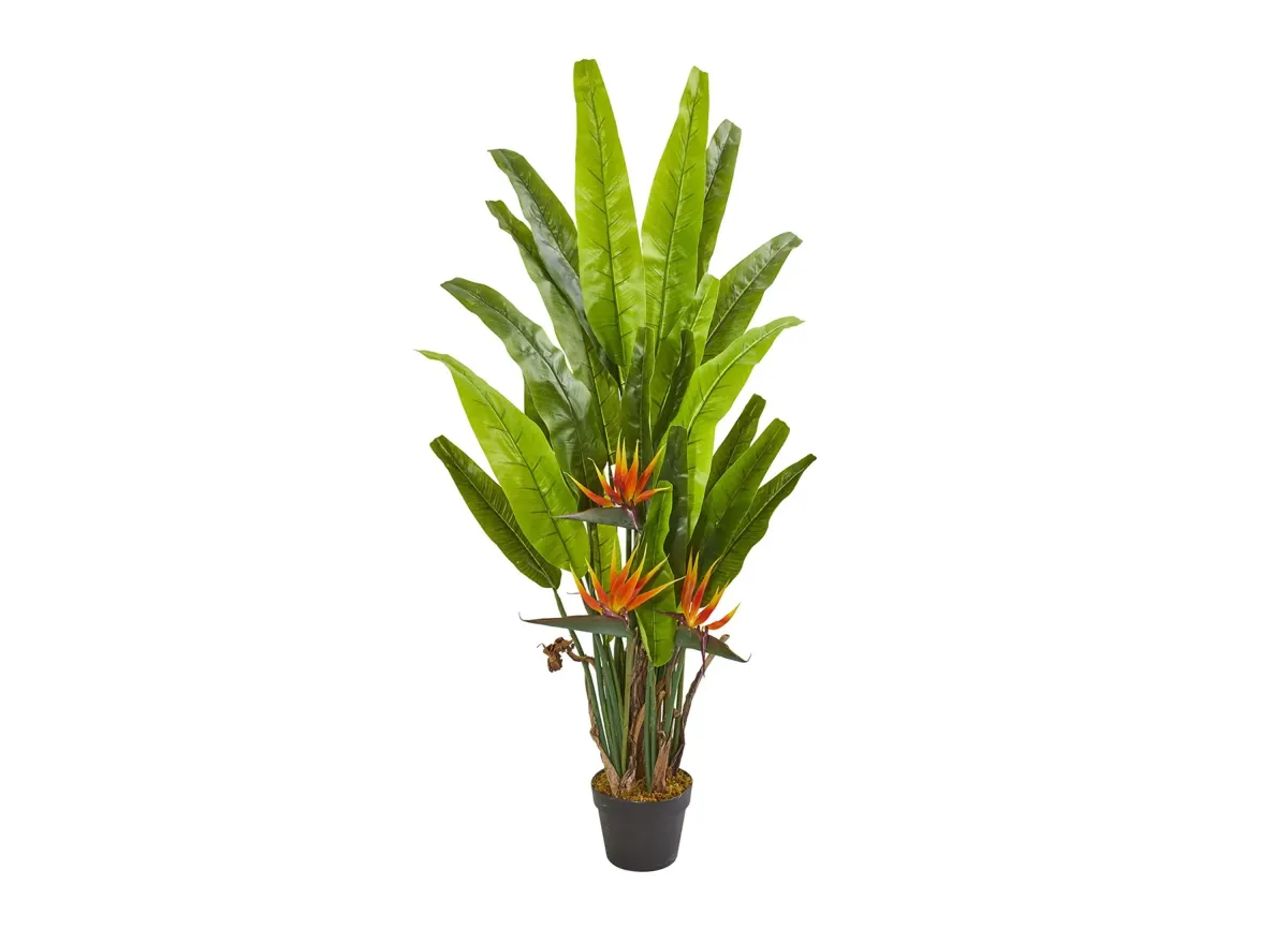 4.5ft. Bird of Paradise Artificial Plant in Green by Bellanest