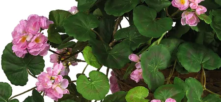 Geranium Hanging Basket Silk Plant in Pink by Bellanest