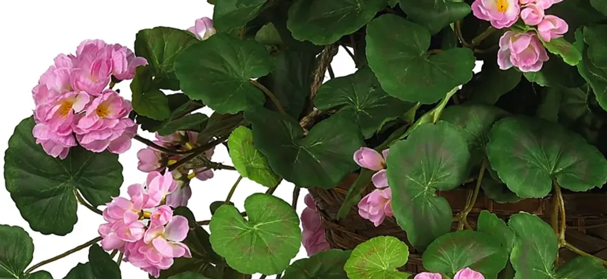 Geranium Hanging Basket Silk Plant