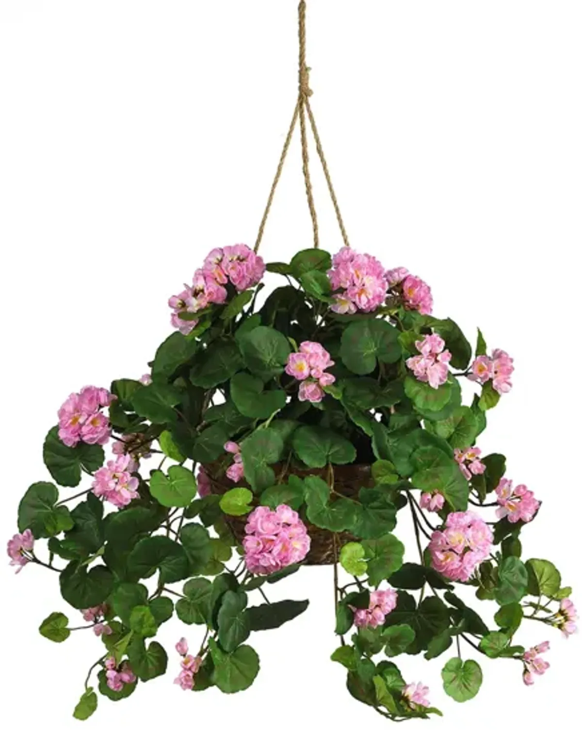 Geranium Hanging Basket Silk Plant