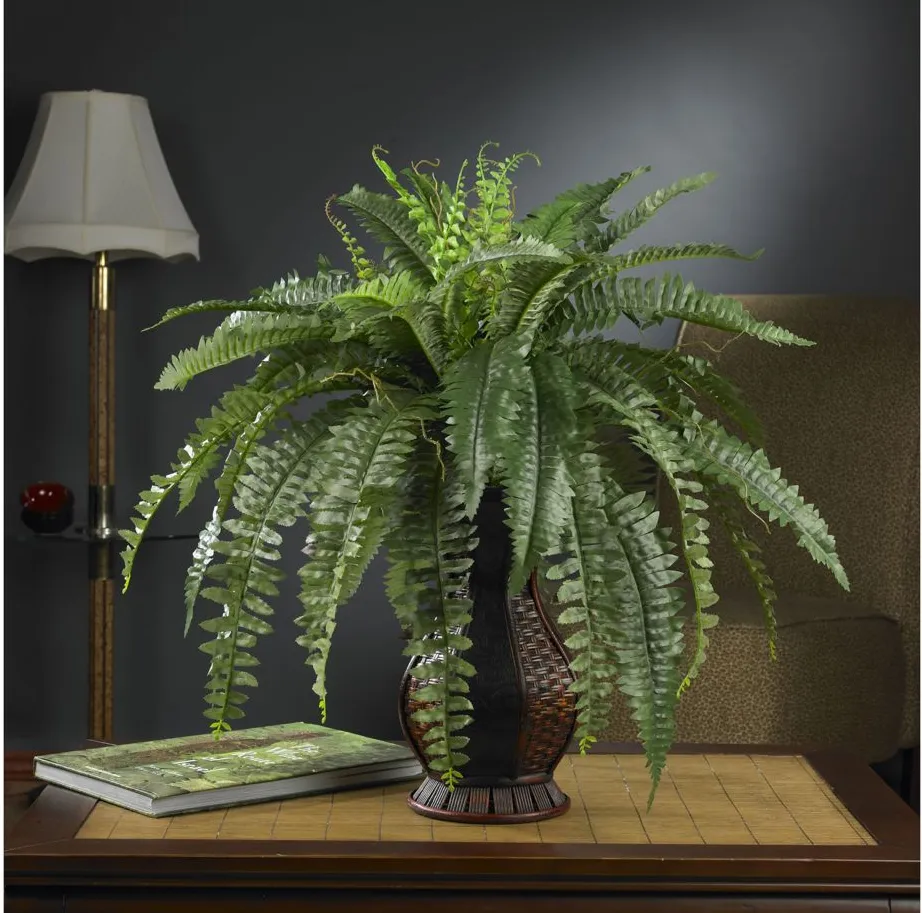 Boston Fern with Urn Silk Plant in Green by Bellanest