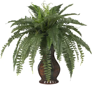 Boston Fern with Urn Silk Plant in Green by Bellanest