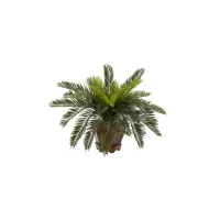Cycas with Hexagon Vase Silk Plant in Green by Bellanest