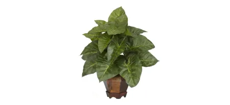Taro with Vase Silk Plant in Green by Bellanest
