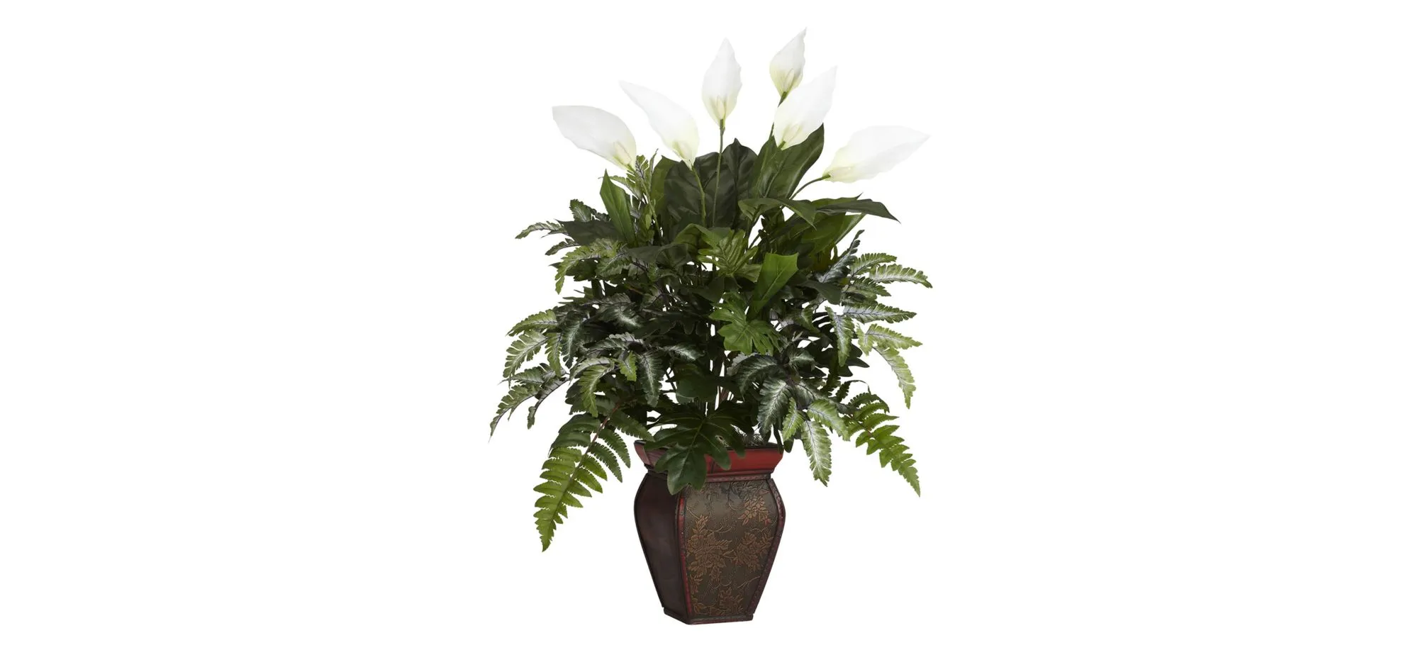 Mixed Greens with Spathiphyllum Silk Plant in Green by Bellanest