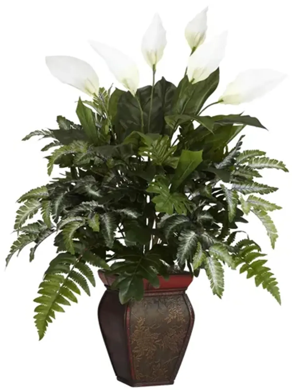 Mixed Greens with Spathiphyllum Silk Plant