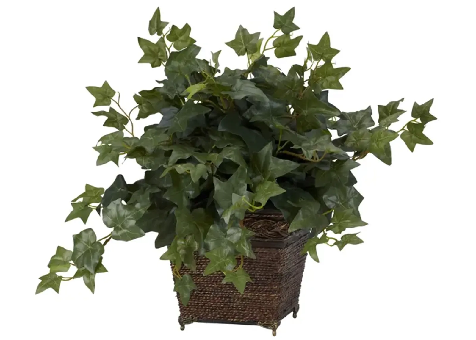 Puff Ivy with Coiled Rope Planter Silk Plant in Green by Bellanest