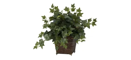 Puff Ivy with Coiled Rope Planter Silk Plant in Green by Bellanest
