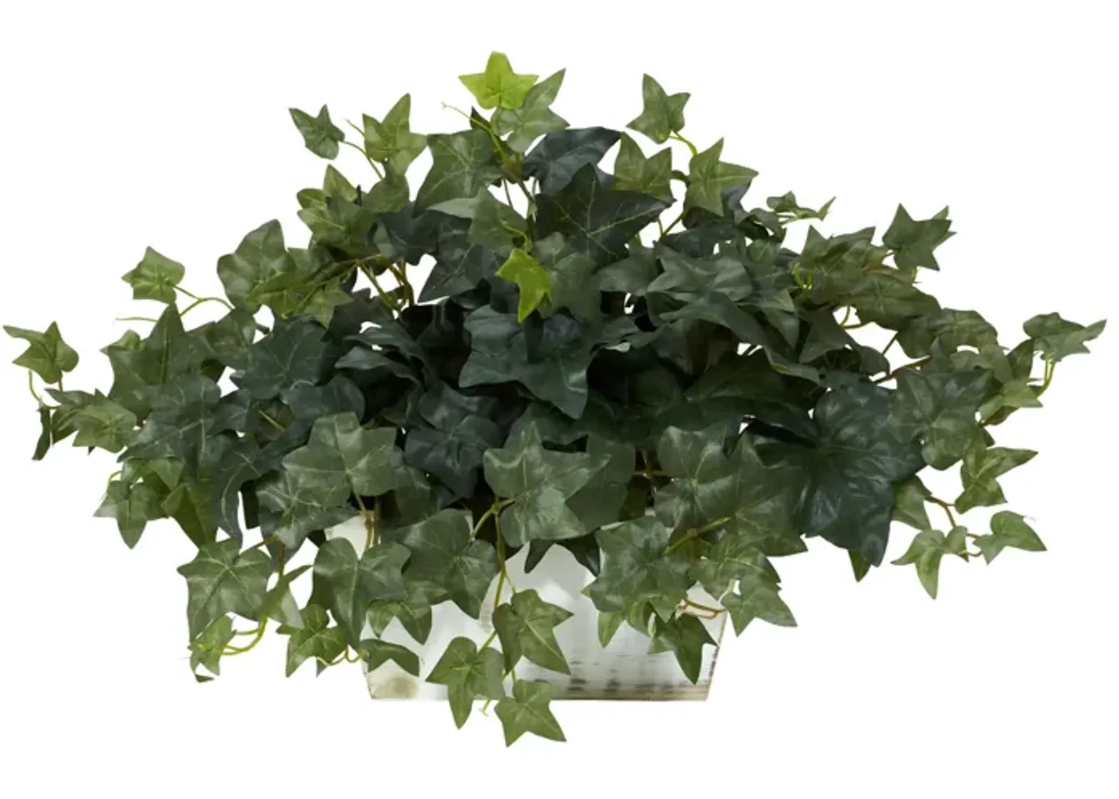 Ivy with White Wash Planter Silk Plant in Green by Bellanest