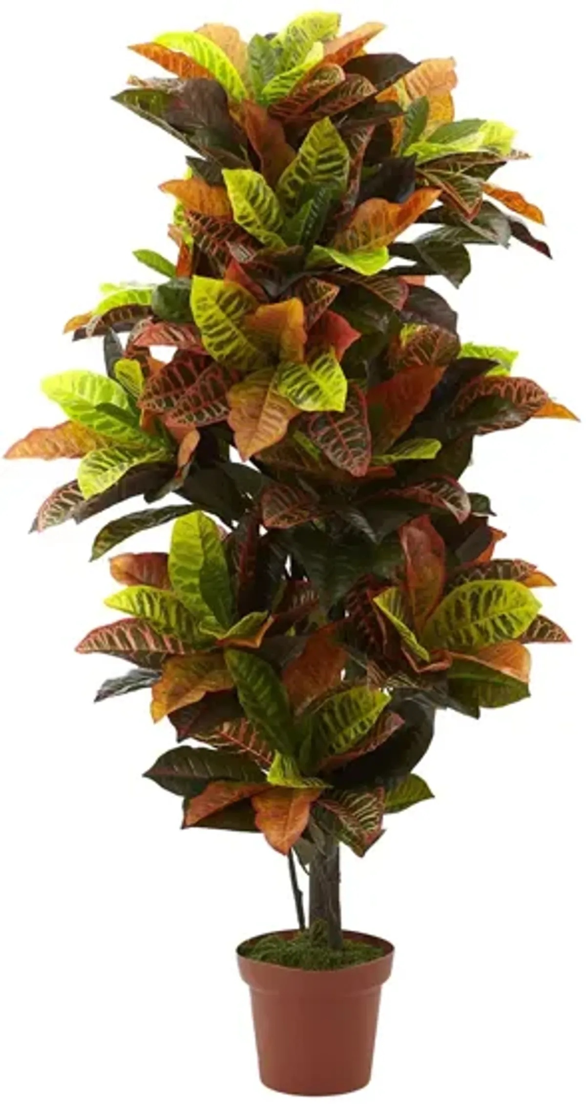 56in. Croton Artificial Plant (Real Touch) in Green/Orange by Bellanest