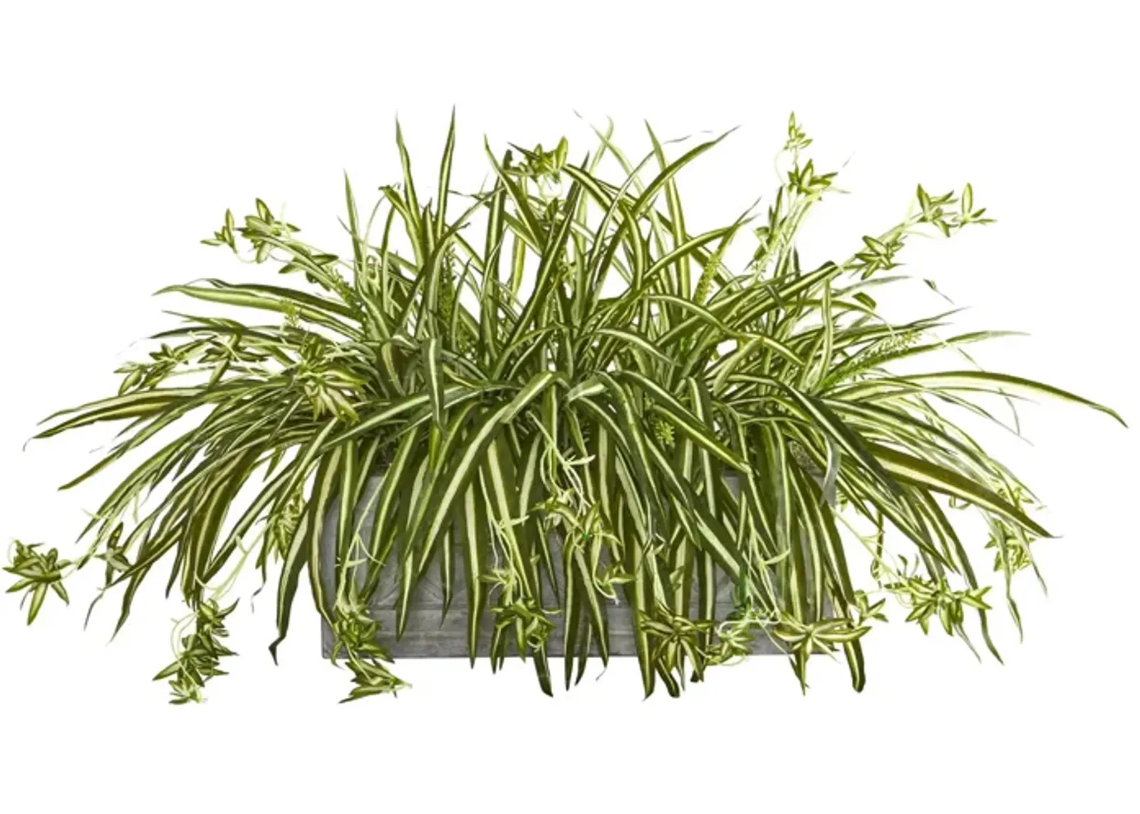 Artificial Spider Plant in Stone Planter in Green by Bellanest