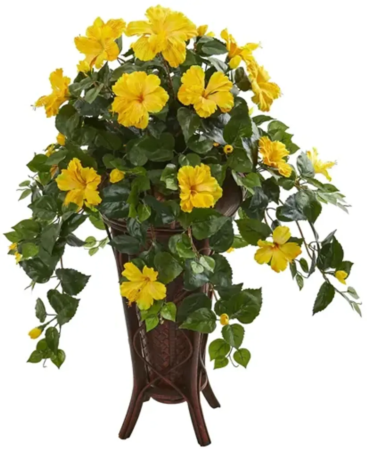 Hibiscus Artificial Plant in Stand Planter