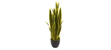 33in. Sansevieria Artificial Plant in Green by Bellanest