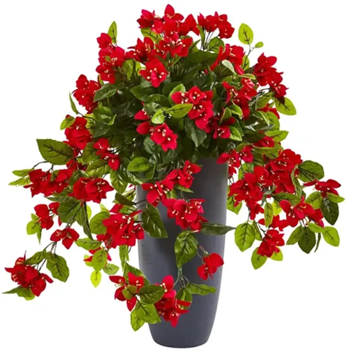 26in. Bougainvillea Artificial Plant in Planter (Indoor/Outdoor) in Red by Bellanest