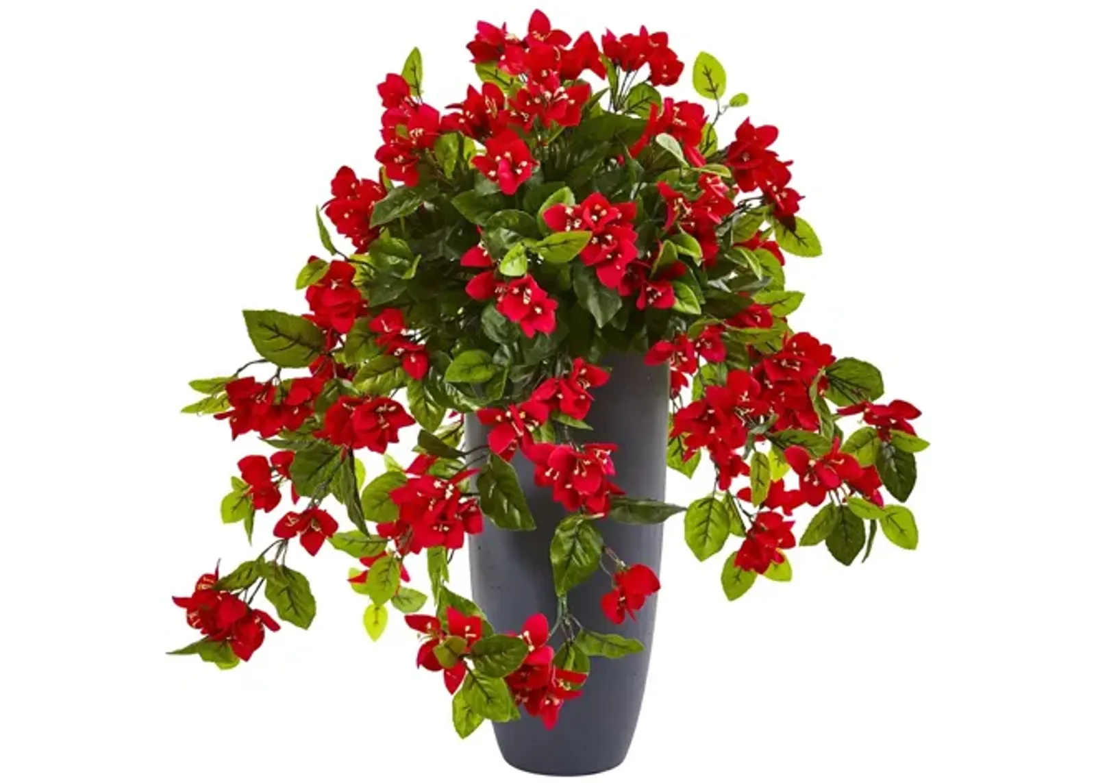 26in. Bougainvillea Artificial Plant in Planter (Indoor/Outdoor) in Red by Bellanest