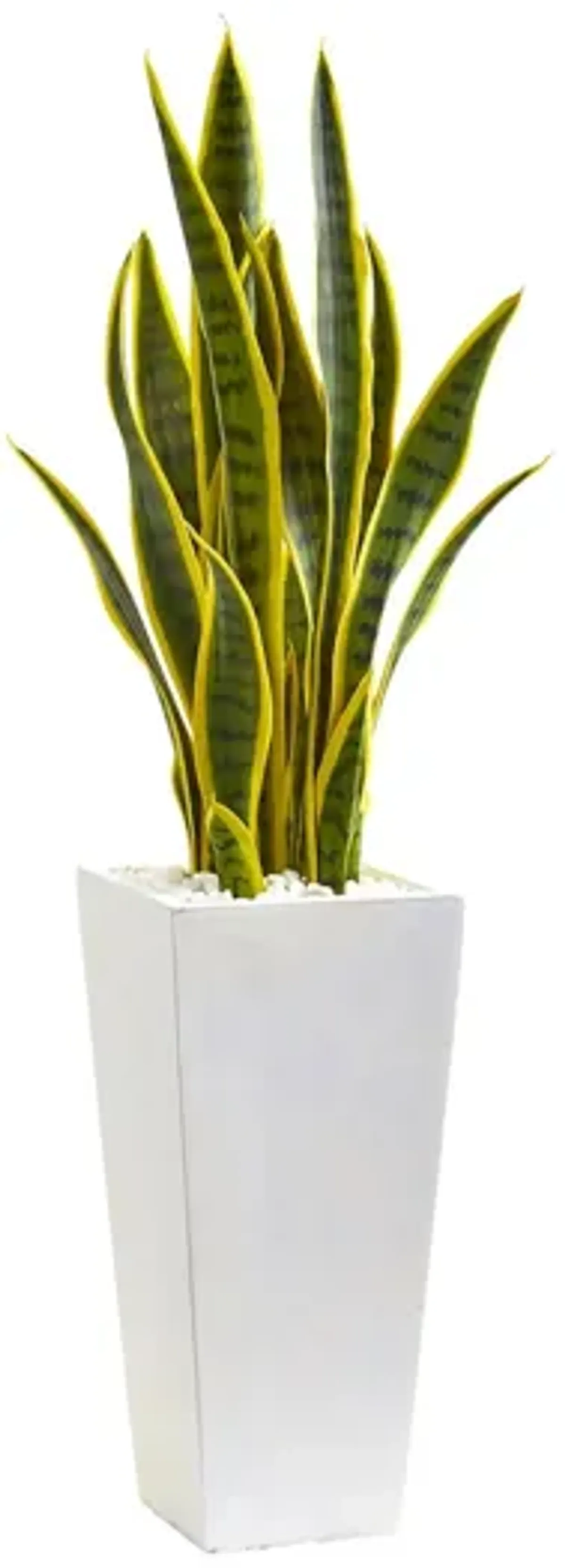 3ft. Sansevieria Artificial Plant in White Planter
