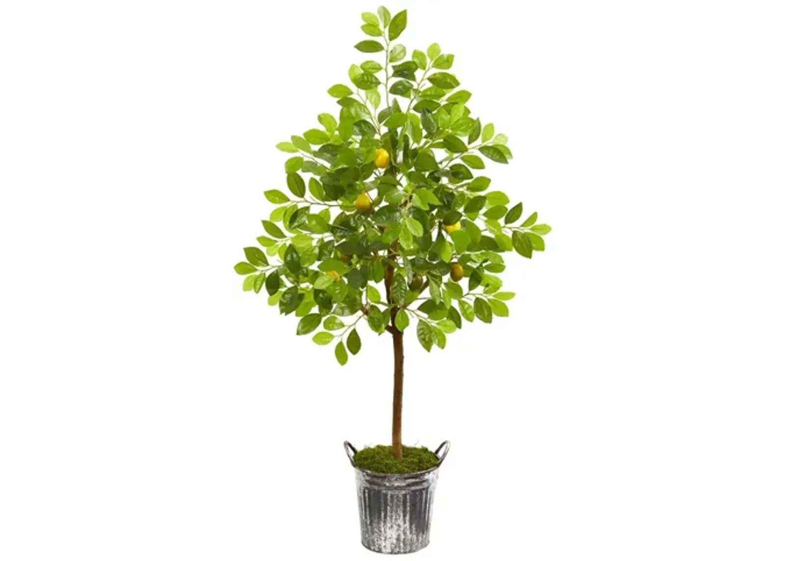 54in. Lemon Artificial Tree in Vintage Metal Bucket in Green by Bellanest