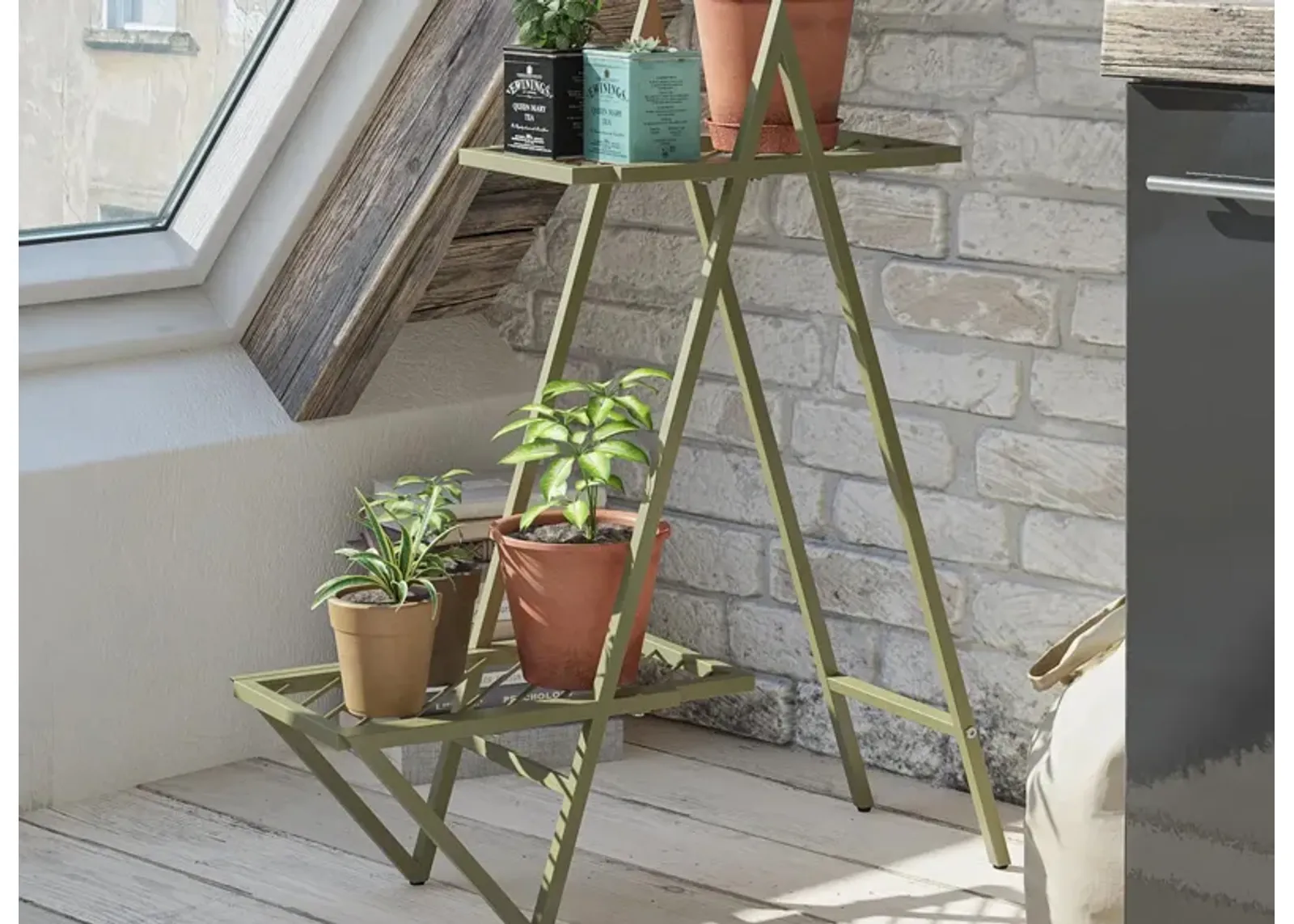 Wallflower Plant Stand in Olive Green by DOREL HOME FURNISHINGS