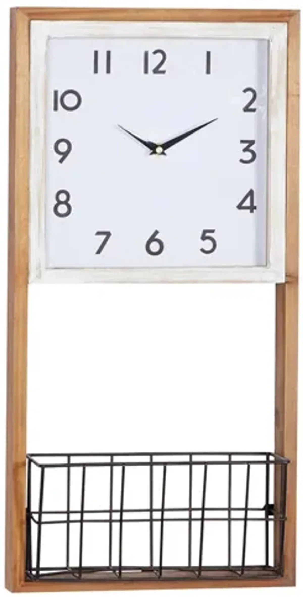 Ivy Collection Allegany Wall Clock in White;Black;Natural by UMA Enterprises