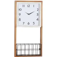 Ivy Collection Allegany Wall Clock in White;Black;Natural by UMA Enterprises
