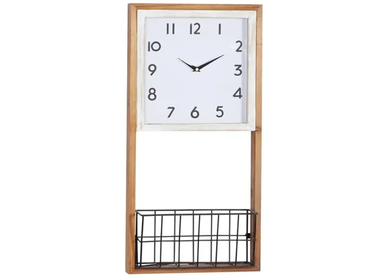 Ivy Collection Allegany Wall Clock in White;Black;Natural by UMA Enterprises