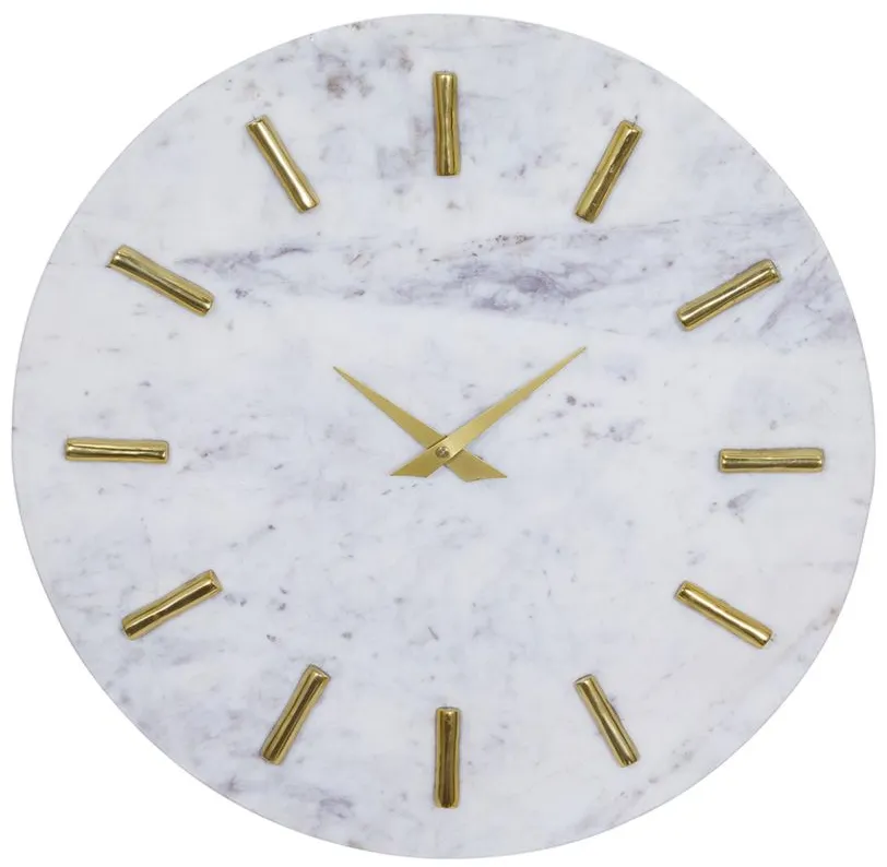 Ivy Collection Highcliff Wall Clock in White by UMA Enterprises