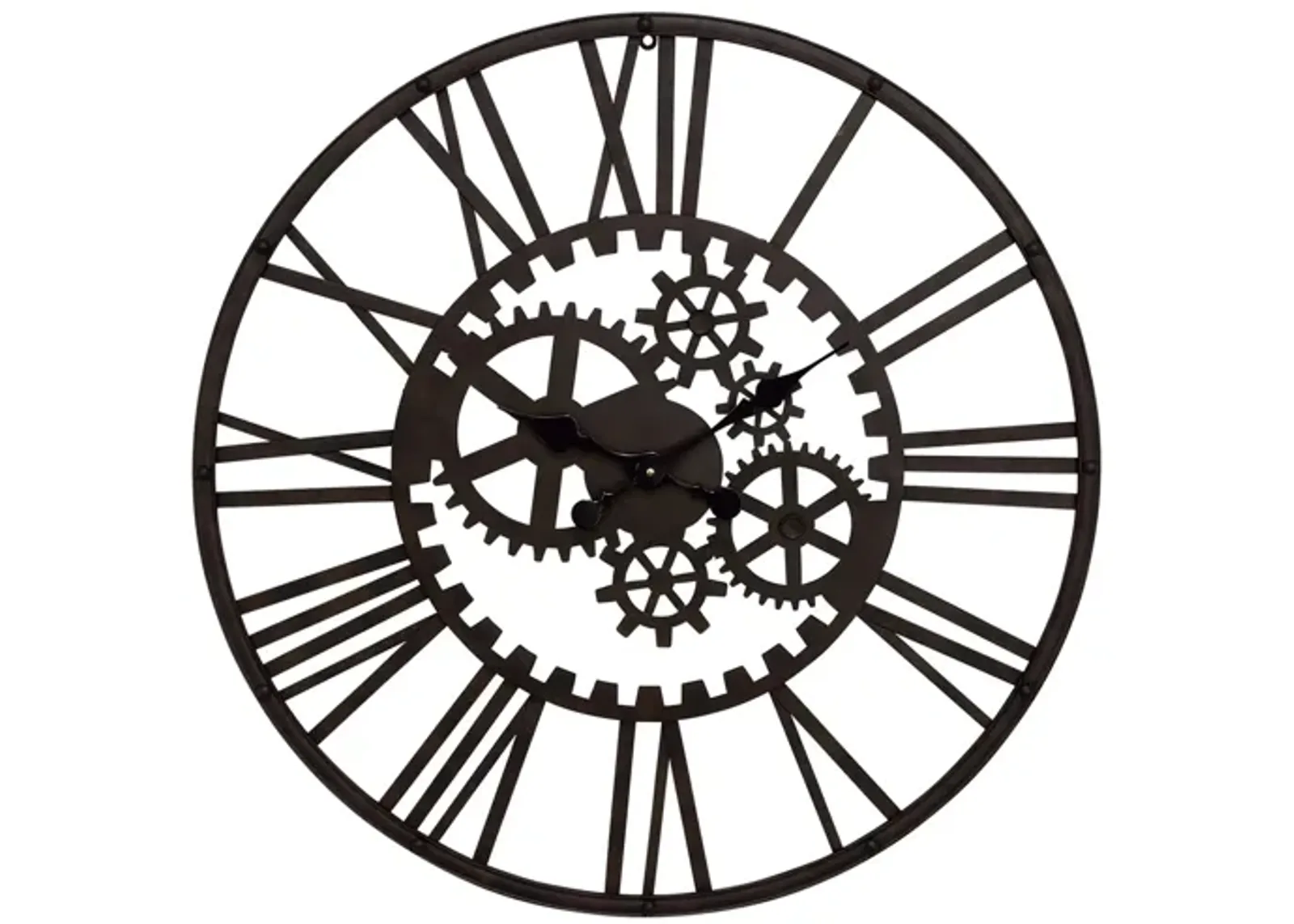 Ivy Collection Garth Industrial Wall Clock in Black by UMA Enterprises