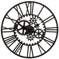 Ivy Collection Garth Industrial Wall Clock in Black by UMA Enterprises