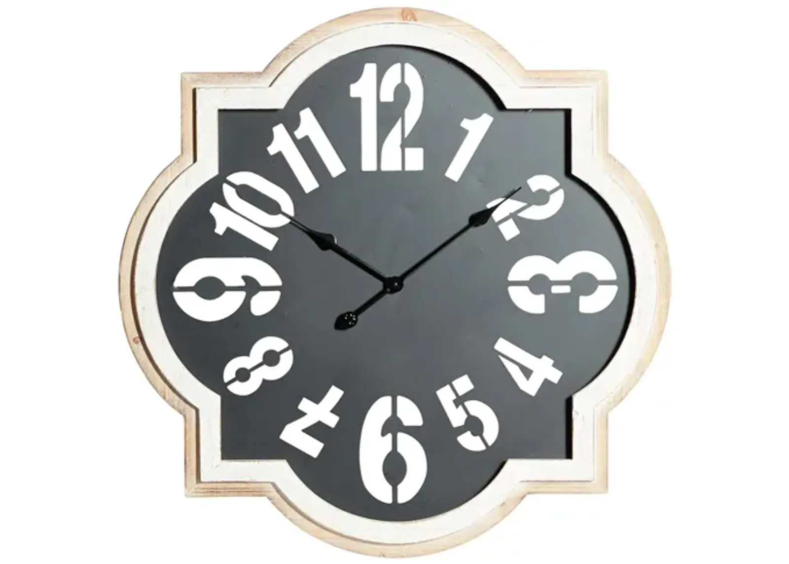 Ivy Collection Quarterfoil Wall Clock in Black by UMA Enterprises