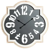 Ivy Collection Quarterfoil Wall Clock in Black by UMA Enterprises