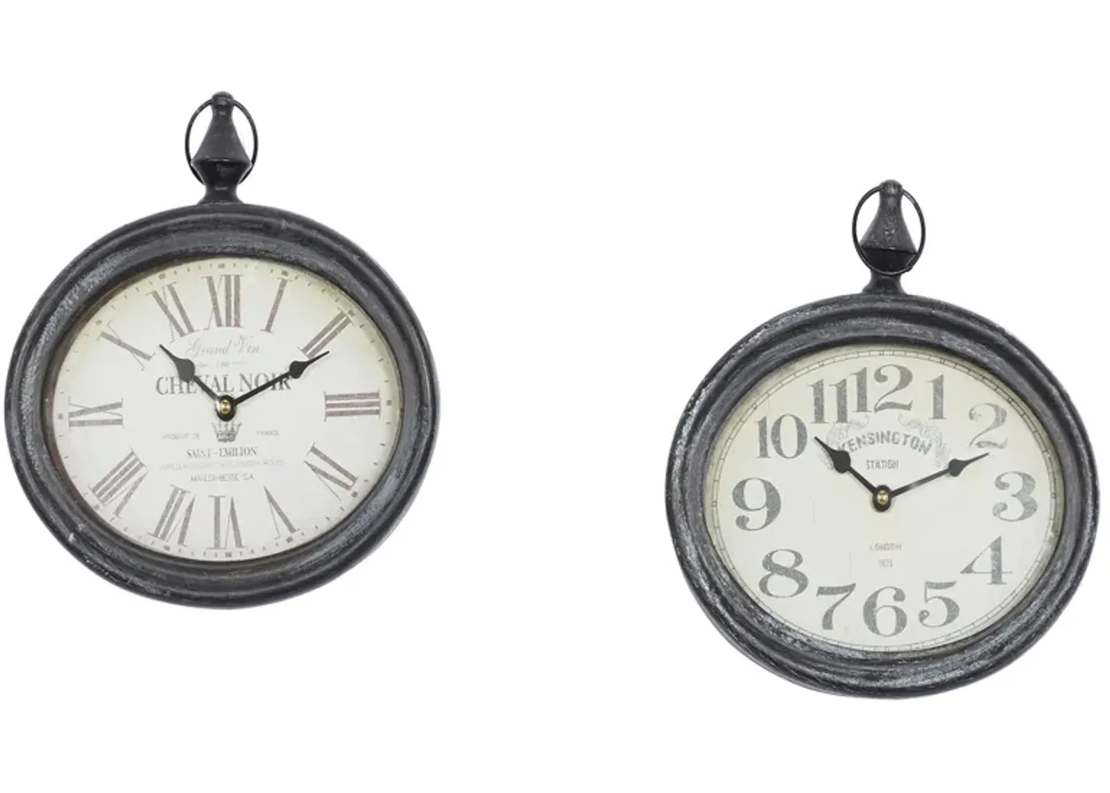 Ivy Collection Durant Wall Clock Set of 2 in Cream by UMA Enterprises