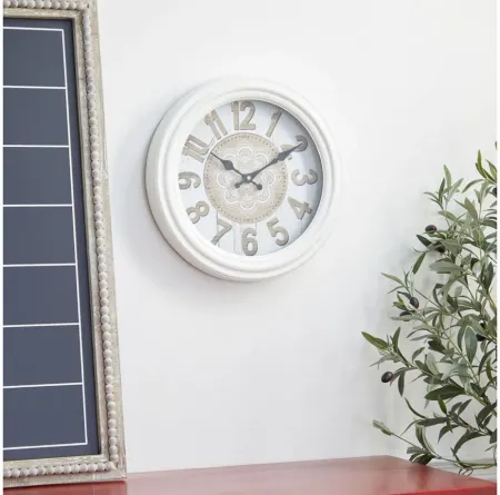Ivy Collection Gwilidor Wall Clock in White by UMA Enterprises