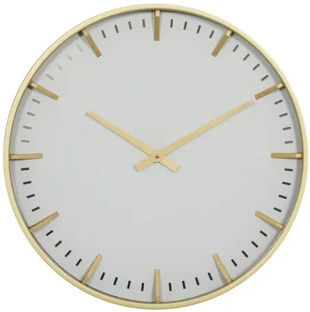 Ivy Collection Spinnerella Wall Clock in Ivory;Gold by UMA Enterprises