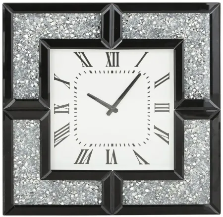 Ivy Collection Pazette Wall Clock in White;Silver;Black by UMA Enterprises