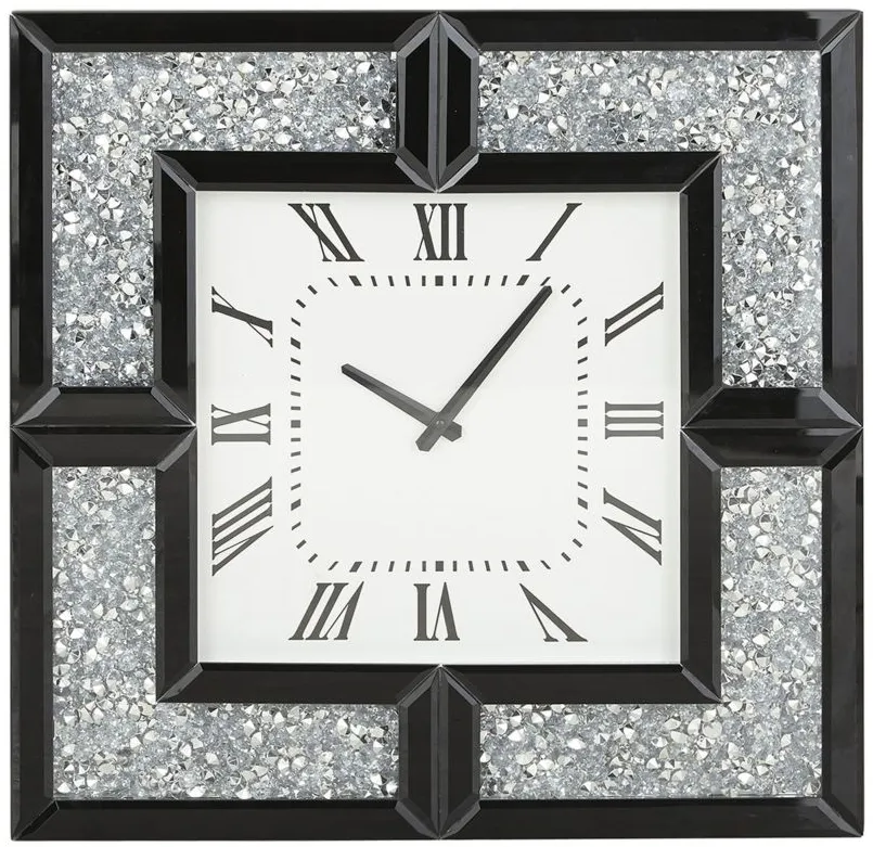 Ivy Collection Pazette Wall Clock in White;Silver;Black by UMA Enterprises