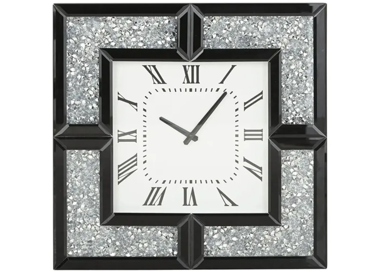 Ivy Collection Pazette Wall Clock in White;Silver;Black by UMA Enterprises