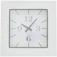 Ivy Collection Vikor Wall Clock in White by UMA Enterprises