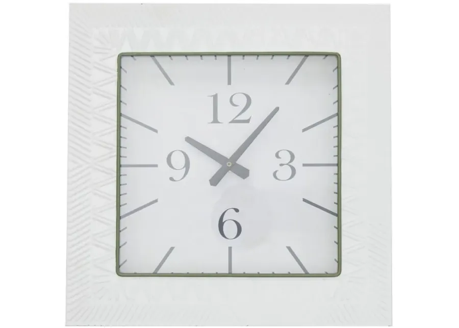 Ivy Collection Vikor Wall Clock in White by UMA Enterprises