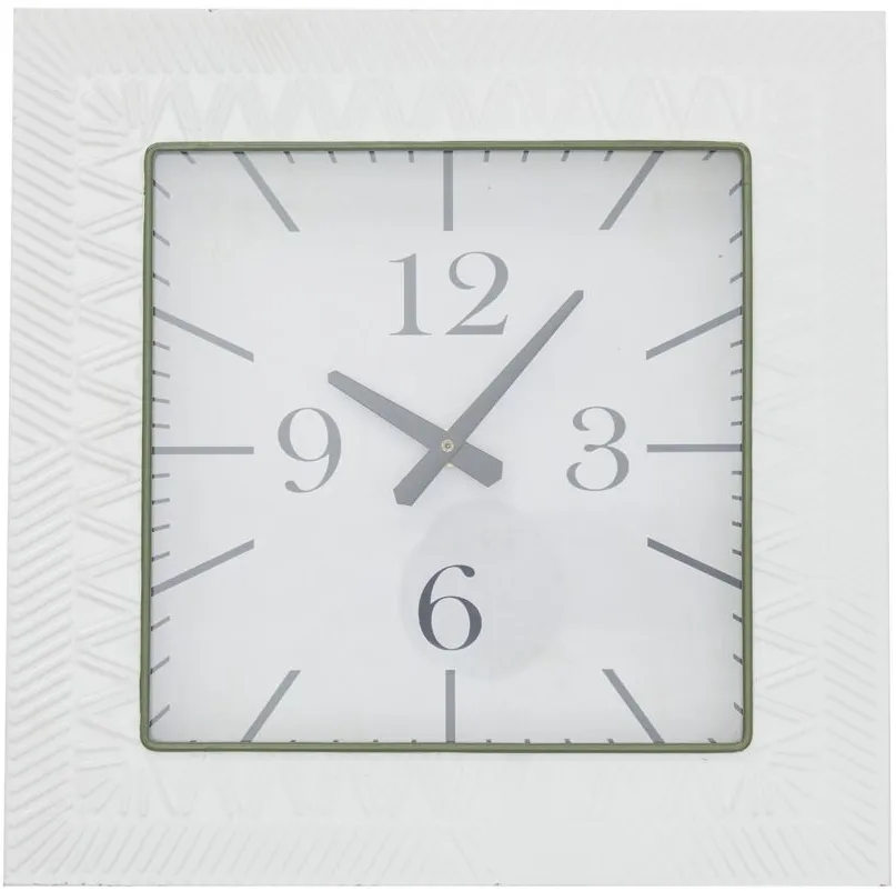 Ivy Collection Vikor Wall Clock in White by UMA Enterprises