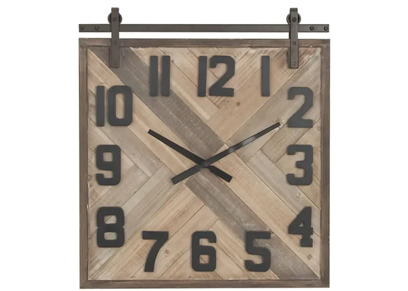 Ivy Collection Herkimer Wall Clock in Brown by UMA Enterprises