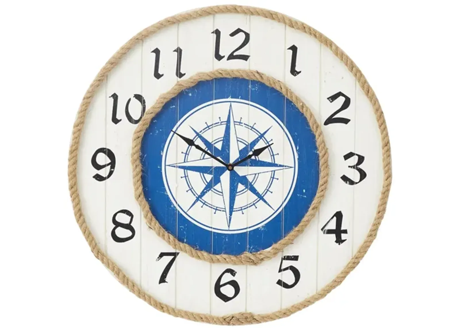 Ivy Collection Compass Wall Clock in White;Blue by UMA Enterprises